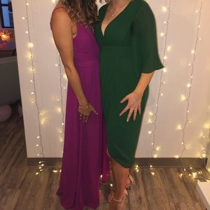 Green ASOS dress for sorority formal,wedding guest